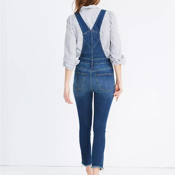 MADEWELL M Roadtripper Overalls Denim Jean Skinny Ripped Raw Hem Distressed - Picture 3 of 4